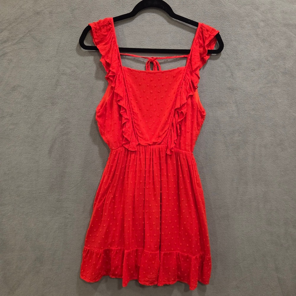 Altar'd State Swiss Dot Ruffle Mini Dress Women's Size Small Boho Cottage